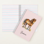 かわいい ファンシー ブラウン ポニー スクリプト 名前 馬 ノートブック (内側)
