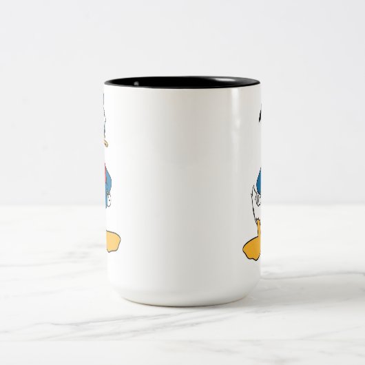 かわいい ファンタジー フォークアートの鴨 ツートーンマグカップ (中央)