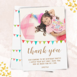 かわいい ファン バンティング フラッグ 子供 誕生日 写真 サンキューカード