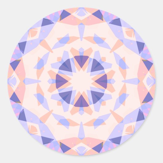 かわいい ファン ピンク パープル 女の子の誕生日 マジック スター ラウンドシール (正面)