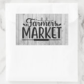かわいい ファーマーズマーケット ワード アート 長方形シール (バッグ)