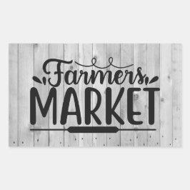 かわいい ファーマーズマーケット ワード アート 長方形シール
