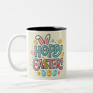 かわいい&フェスティバルイースターお祝いのためのコーヒーマグ ツートーンマグカップ