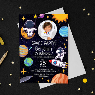 かわいい フォト スペース パーティー 誕生日 どんな年齢でも 招待状