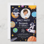 かわいい フォト スペース パーティー 誕生日 どんな年齢でも 招待状 (正面)