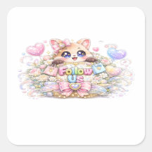 かわいい+フォロワー募集中 ネコちゃん パステルピンク ソーシャルメディア