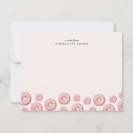 かわいい フラッシュピンク ドーナツ テーマ 子供向け 文房具 ノートカード