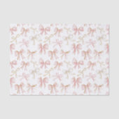 かわいい フラッシュ ピンクの リボン 誕生日 薄葉紙 (正面)