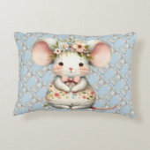 かわいい フラワー マウス ドレス 花冠 アクセントクッション (裏面)