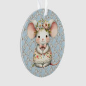 かわいい フラワー マウス ドレス 花冠 オーナメント (正面)