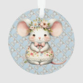 かわいい フラワー マウス ドレス 花冠 オーナメント (裏面)