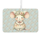 かわいい フラワー マウス ドレス 花冠 カーエアーフレッシュナー (裏面)