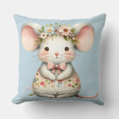 かわいい フラワー マウス ドレス 花冠 クッション (正面)