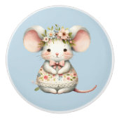 かわいい フラワー マウス ドレス 花冠 セラミックノブ (正面)