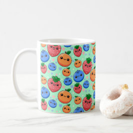 かわいい フルーツ グリーン オレンジ ブルー コーヒーマグカップ