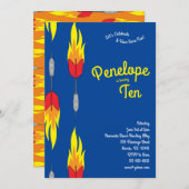 かわいい フレア ダーツ キッズ バースデー パーティー スポーツ 招待状 (正面/裏面)