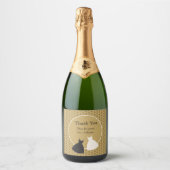 かわいい ブライダルシャワー イラスト ステッカー スパークリングワインラベル (正面)