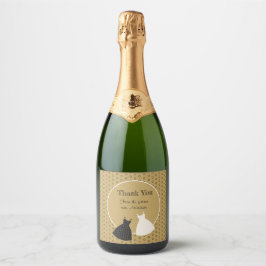 かわいい ブライダルシャワー イラスト ステッカー スパークリングワインラベル