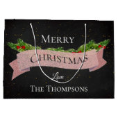 かわいい | ブラックボード | メリークリスマス | ラージペーパーバッグ (裏面)