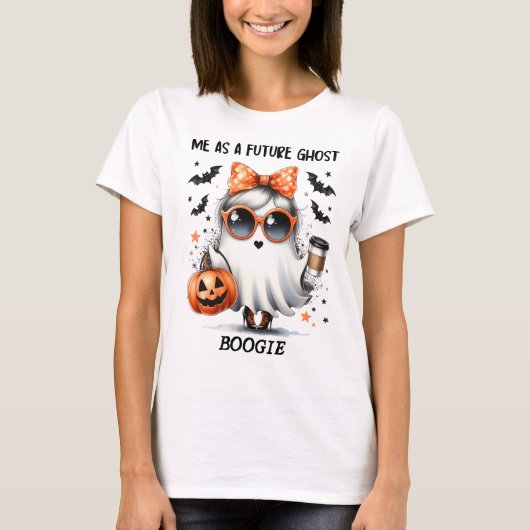 かわいい ブージー ゴースト ハロウィン T シャツ (正面)