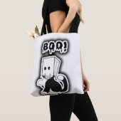 かわいい「ブー!」 黒猫紙バッグマスク トートバッグ (クローズアップ)