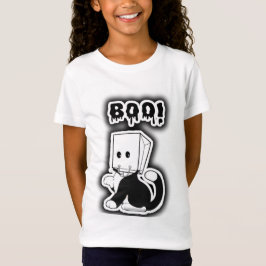かわいい「ブー!」黒猫紙バッグマスク Tシャツ