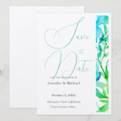 かわいい プロフェッショナル ミニマリスト シンプル モダン フラワー セーブザデート (正面/裏面)