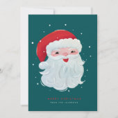 かわいい、ペイントされたヴィンテージサンタクロースの写真デザイン シーズンカード (正面)