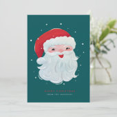 かわいい、ペイントされたヴィンテージサンタクロースの写真デザイン シーズンカード (スタンド正面)