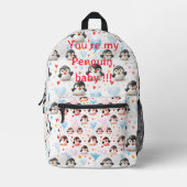 かわいい&ペカラフルンギン大好き プリントバックパック (正面)