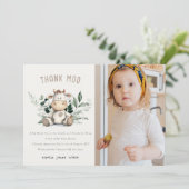 かわいい ホーリーコー 植物 ニュートラル フォト 子供 誕生日 サンキューカード (スタンド正面)