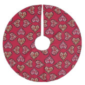 かわいい&ボーエレガントーハート赤いヴィンテージパターン ブラッシュドポリエステルツリースカート (正面)