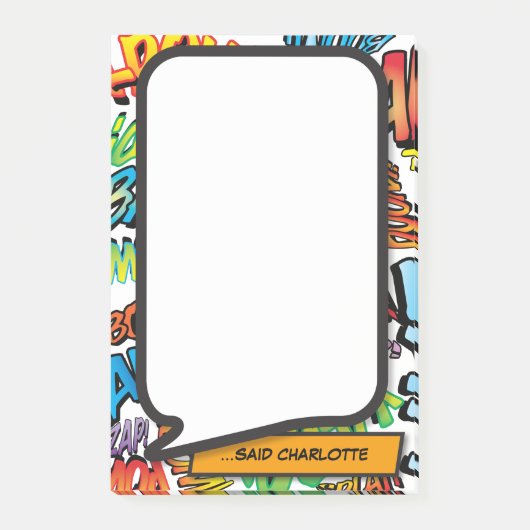 かわいい ポップなマンガの吹き出し ポストイット (正面)