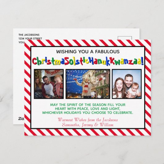 かわいい ポリティカル・コレクトネス 面白い 3枚の写真 シーズンポストカード (正面/裏面)