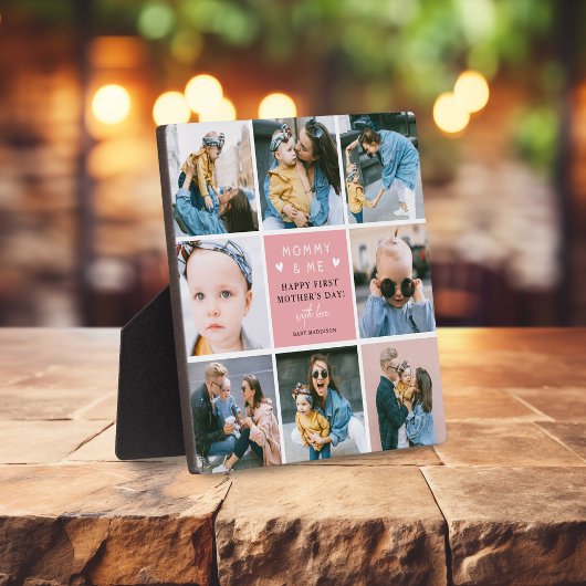 かわいい「ママと私」写真コラージュ 初めての母の日 フォトプラーク