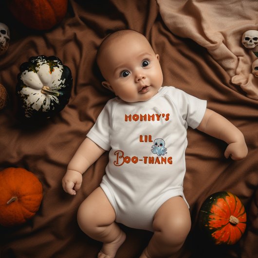 かわいい「ママのLittle Boo-Thang」ハロウィン ベビーボディスーツ