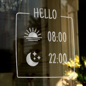 かわいい ミニマル コーヒーショップ 営業時間 窓用シール ウィンドウサイン