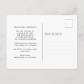 かわいい ミニマル 引越しました ティール色 引っ越し 案内ポストカード (裏面)