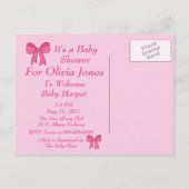 かわいい「メアリージャネス」ベビーシャワー招待状はがき インビテーションポストカード (裏面)