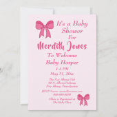 かわいい「メアリージャネス」女の子の赤ちゃんシャワー 招待状 (裏面)