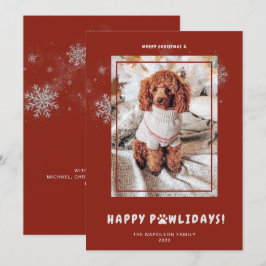 かわいい メリークリスマス ハッピー ポウリデイズ ペットの写真 シーズンカード