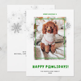かわいい メリークリスマス ハッピー PAWlidays ペット 写真 ホル シーズンカード