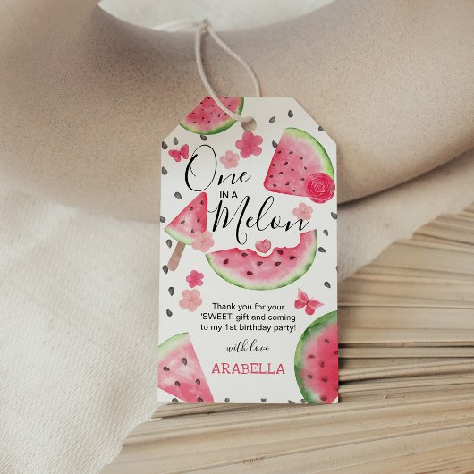 かわいい「メロンの一つ」 1歳の誕生日ありがとう ギフトタグ