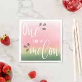 かわいい「メロンの中の一つ」子供の誕生日パーティー スタンダードカクテルナプキン (インサイチュ)