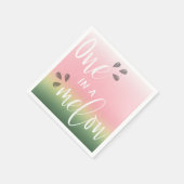 かわいい「メロンの中の一つ」子供の誕生日パーティー スタンダードカクテルナプキン (角)