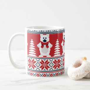 かわいい&モダンクリスマス雪だるまニット コーヒーマグカップ