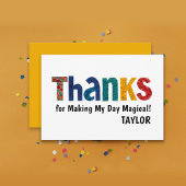 かわいい モダン カラフル イエロー キッズ 太字 タイポグラフィ サンキューカード