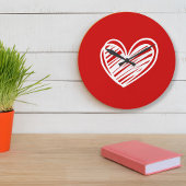 かわいい モダン ユニーク 赤いハート エレガント ロマンチック ラージ壁時計