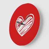 かわいい モダン ユニーク 赤いハート エレガント ロマンチック ラージ壁時計 (傾斜)
