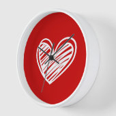 かわいい モダン ユニーク 赤いハート エレガント ロマンチック 壁時計 (傾斜)